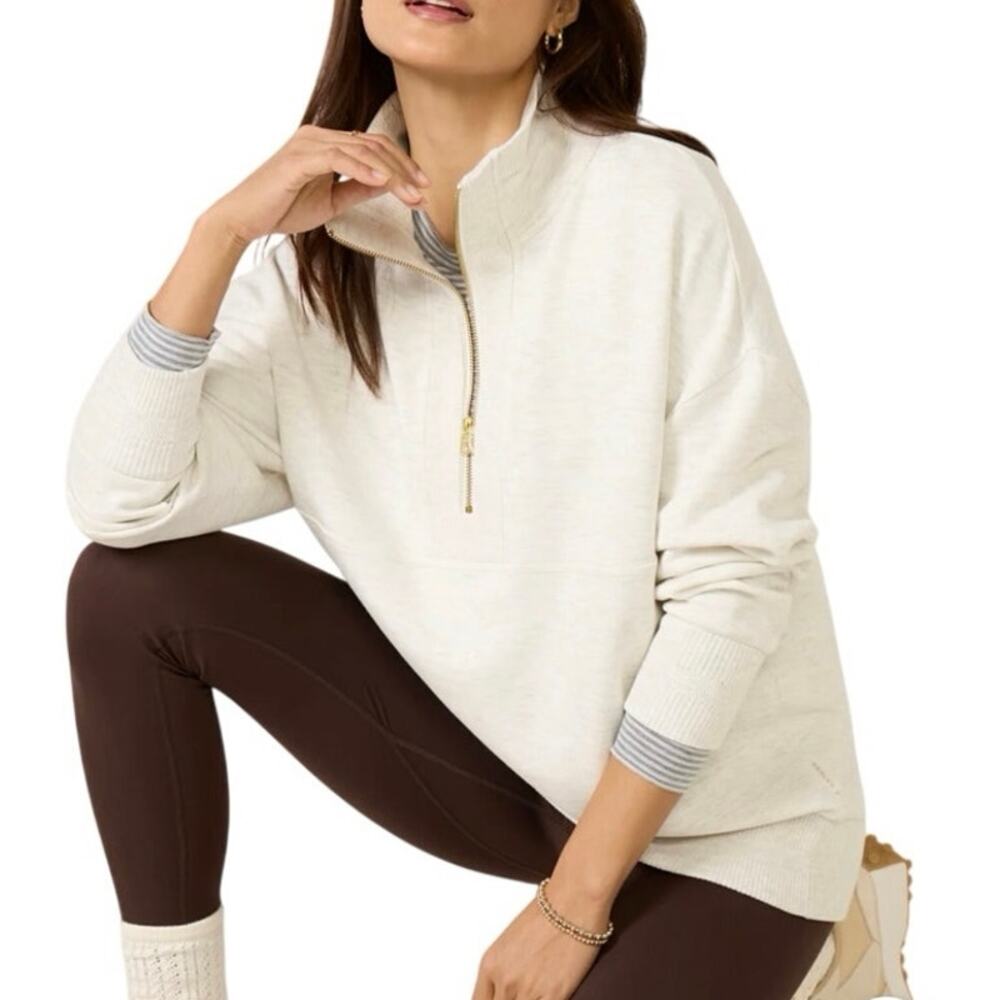 Varley Molly Half Zip Longline Sweat Pullover Quarter Zip Sweater Womens Small